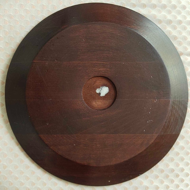 Hand-Carved Wooden Decorative Plate with Brass Inlay - photo 2