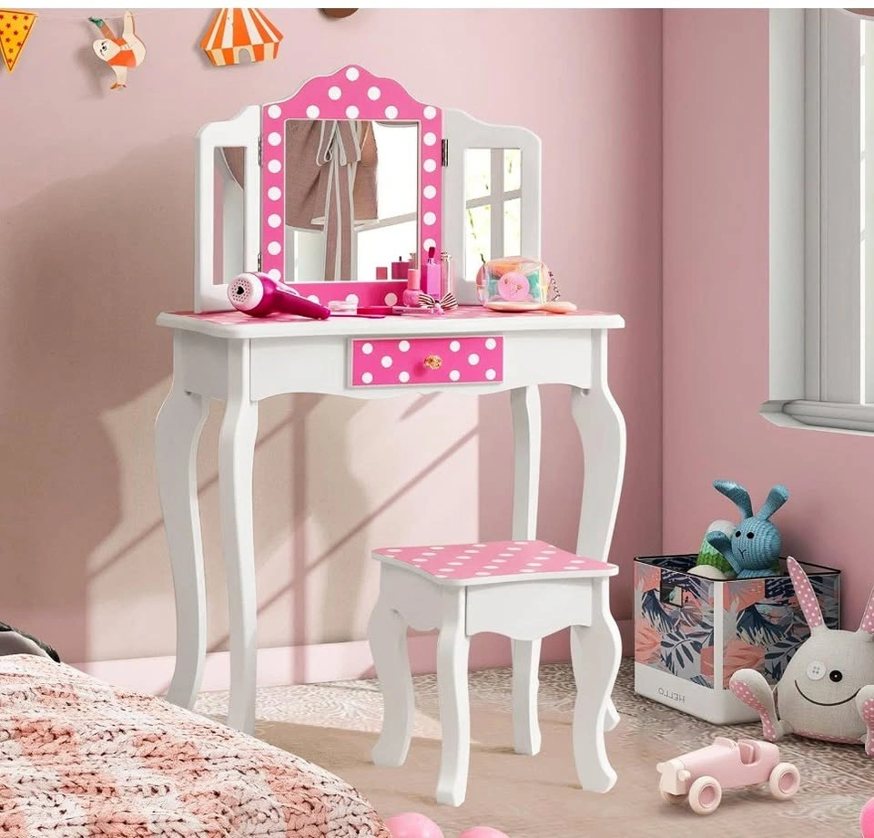 Kids Wooden Vanity Table and Chair Set - BNIB