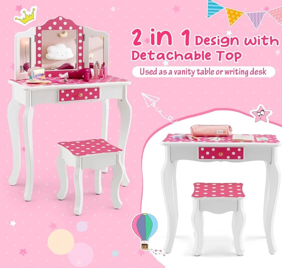 Kids Wooden Vanity Table and Chair Set - BNIB - photo 4