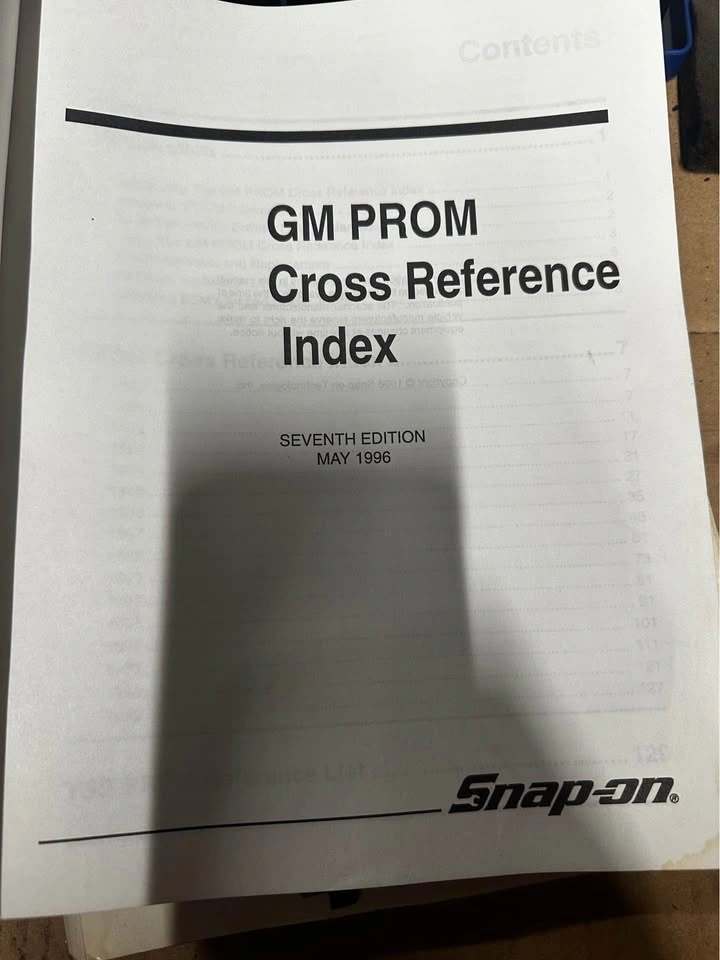 SNAP ON GM CROSS REFERENCE INDEX 7th edition - photo 2