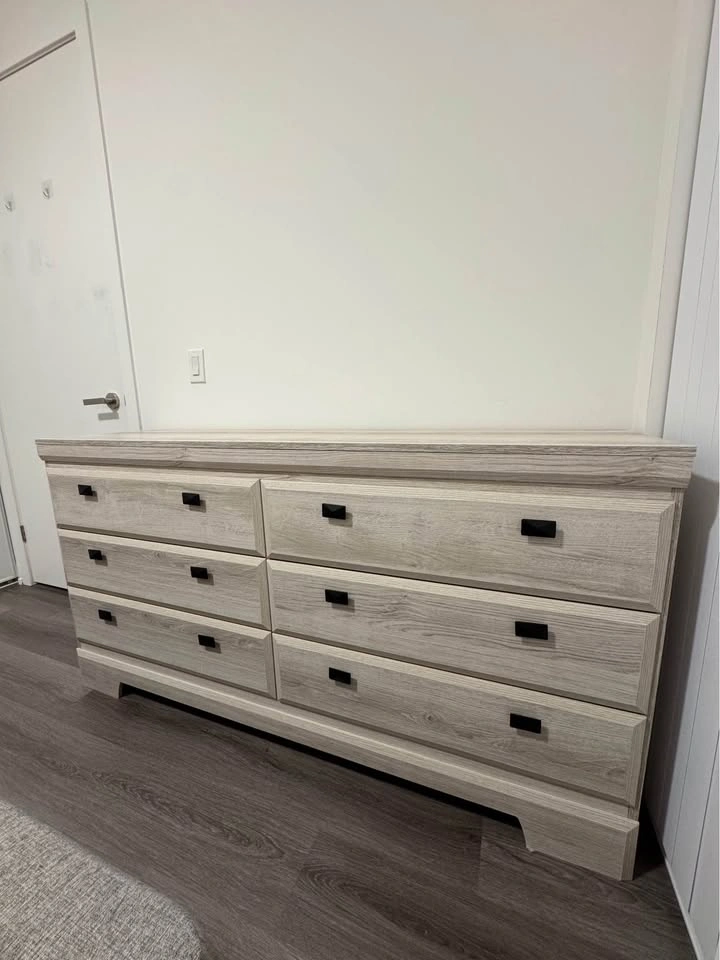 6 Drawers Dresser (Light Gray Wood Finish) - photo 2