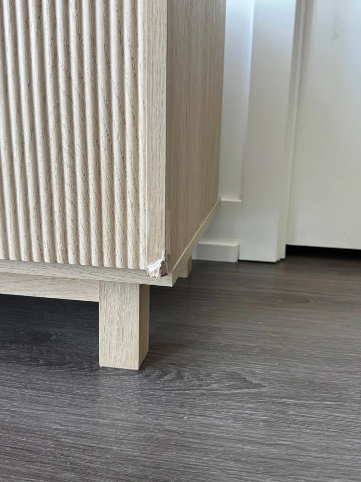 Modern Fluted Light Oak TV Unit / Media Drawer - photo 4