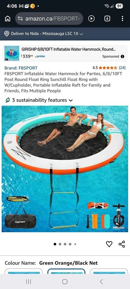 inflatable water hammock