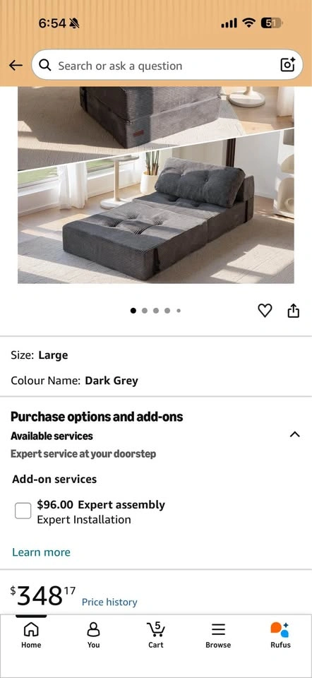 Brand New Foldable Floor Sofa Bed / Convertible Chair - photo 5