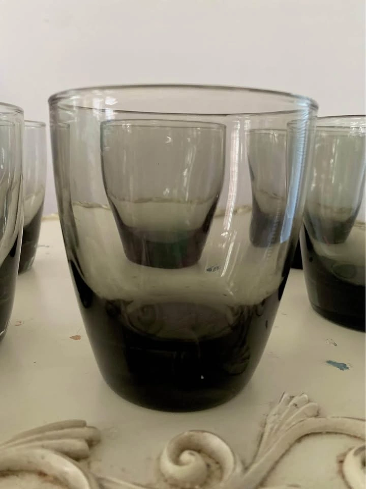 Vintage Libbey MCM Smokey Gray Lowball Whiskey Glass, Set of 4 - photo 2