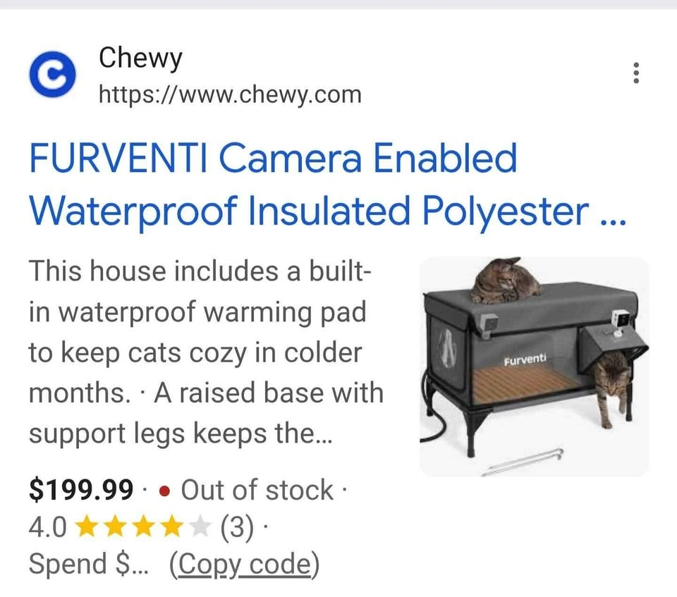 Furventi Camera Enabled Waterproof Heated Outdoor Cat House - photo 2