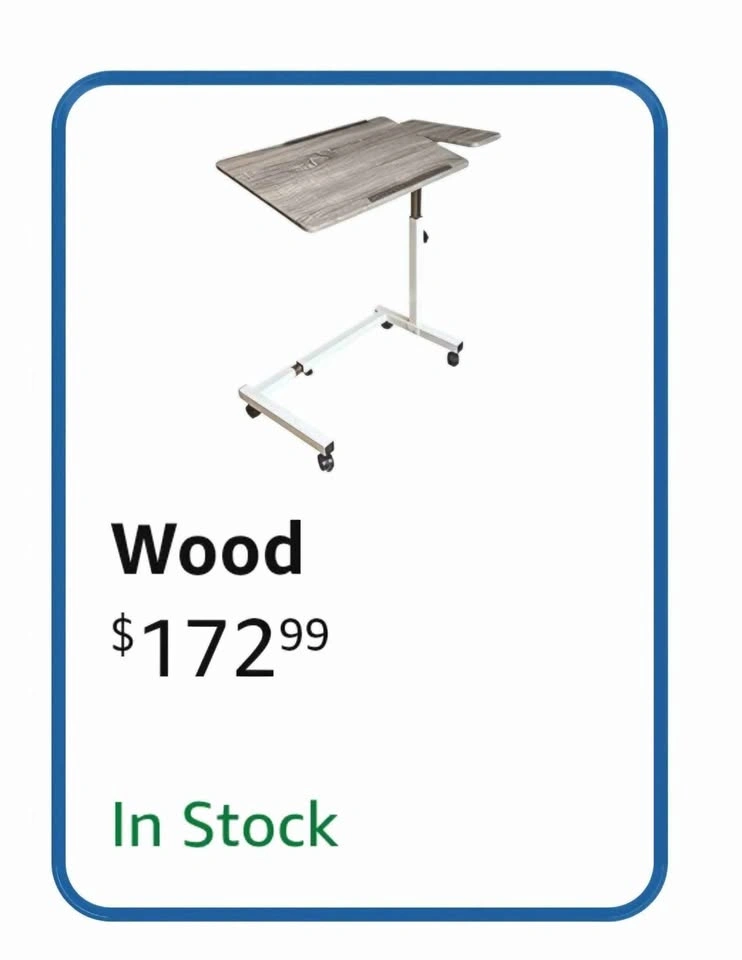Recliner Over Bed Table, Adjustable Width & Height, Split-Tilt - photo 2
