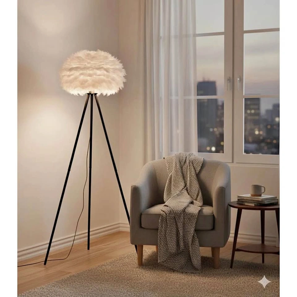 Feather standing lamp