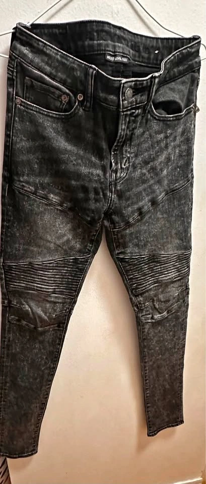 American Eagle Flex Acid Wash Moto Skinny Jeans 30x30