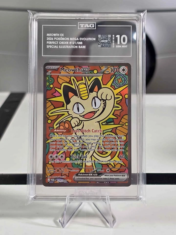 Meowth EX #121 Tag 10 (Perfect Order)