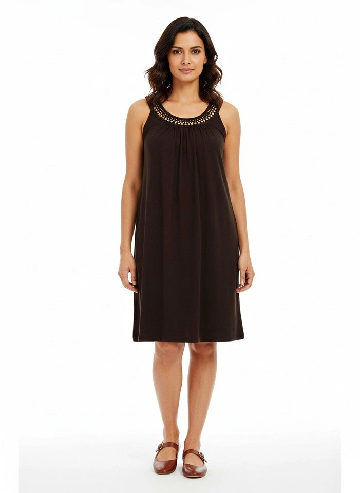 LOFT Ann Taylor Womens MP Brown Gold Sequin Shift Dress⚽️