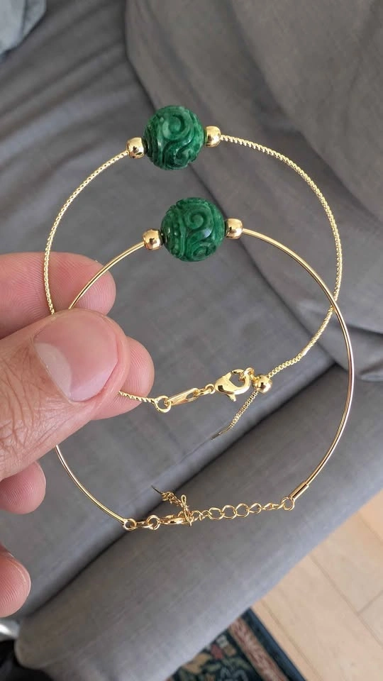 Vivid "Jedi" Hot Green Jadeite Bracelet (干青) - photo 2