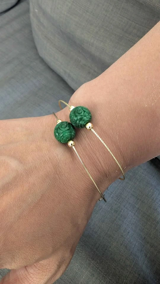 Vivid "Jedi" Hot Green Jadeite Bracelet (干青) - photo 3