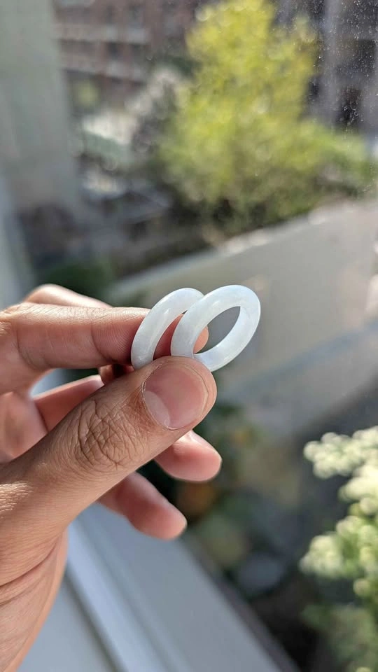 Icy Blue-Lavender Grade A Jadeite Bands Size 8.5 (135 each)