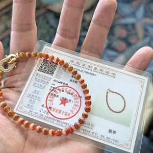 Rare Grade A Red Icy "Yuanyang" Jadeite Bead Bracelet (4mm)