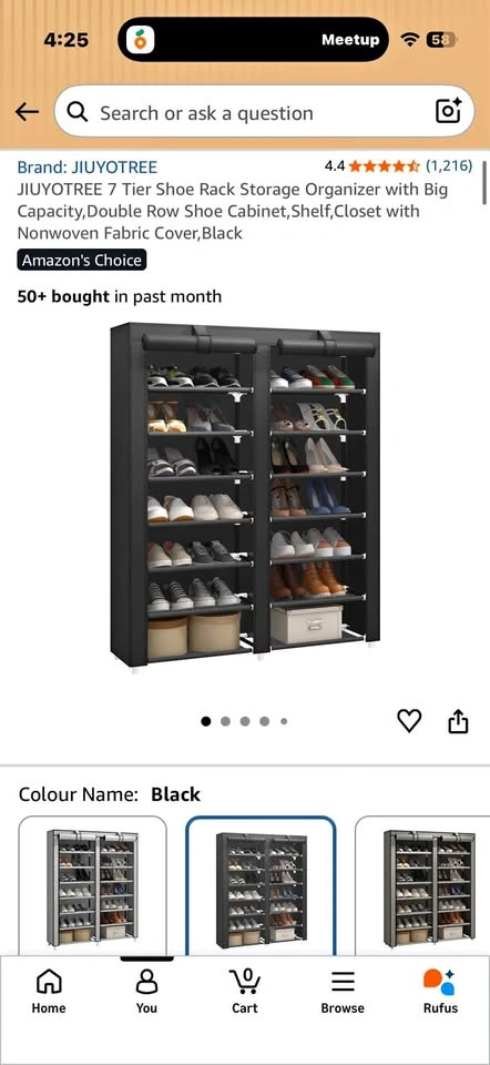 JIUYOTREE 7 Tier Shoe Rack Storage Organizer