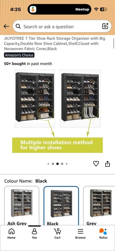 JIUYOTREE 7 Tier Shoe Rack Storage Organizer - photo 3