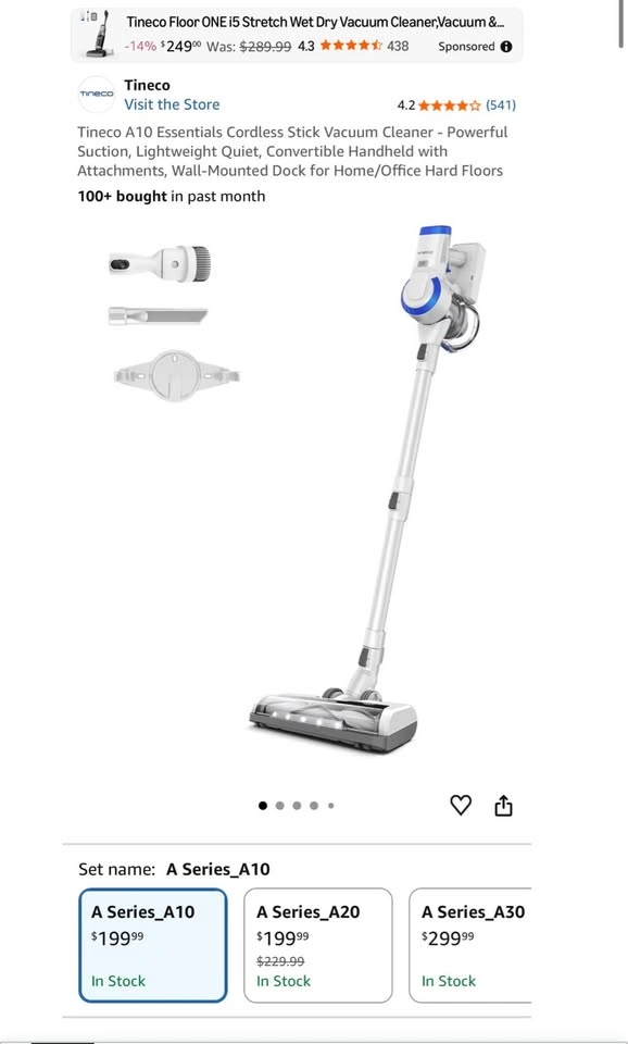 Tineco Cordless Stick vaccum cleaner with extra filters - photo 5