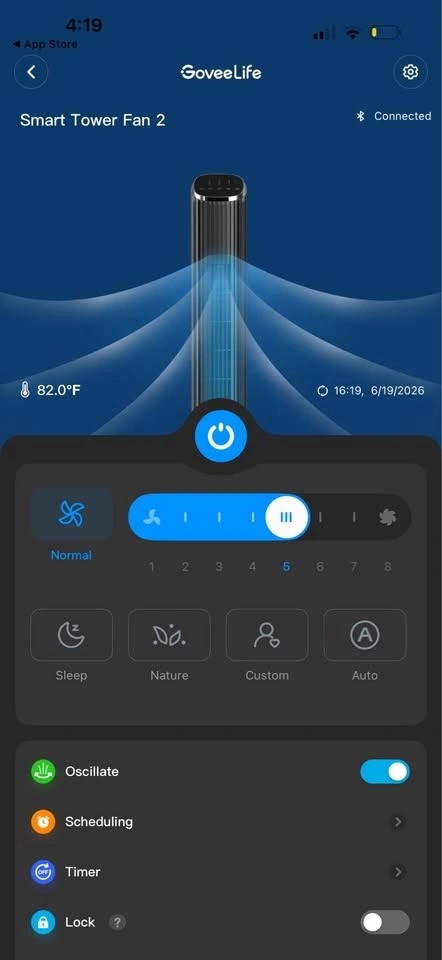 Govee digital tower fan app controlled smart, does not swing - photo 4