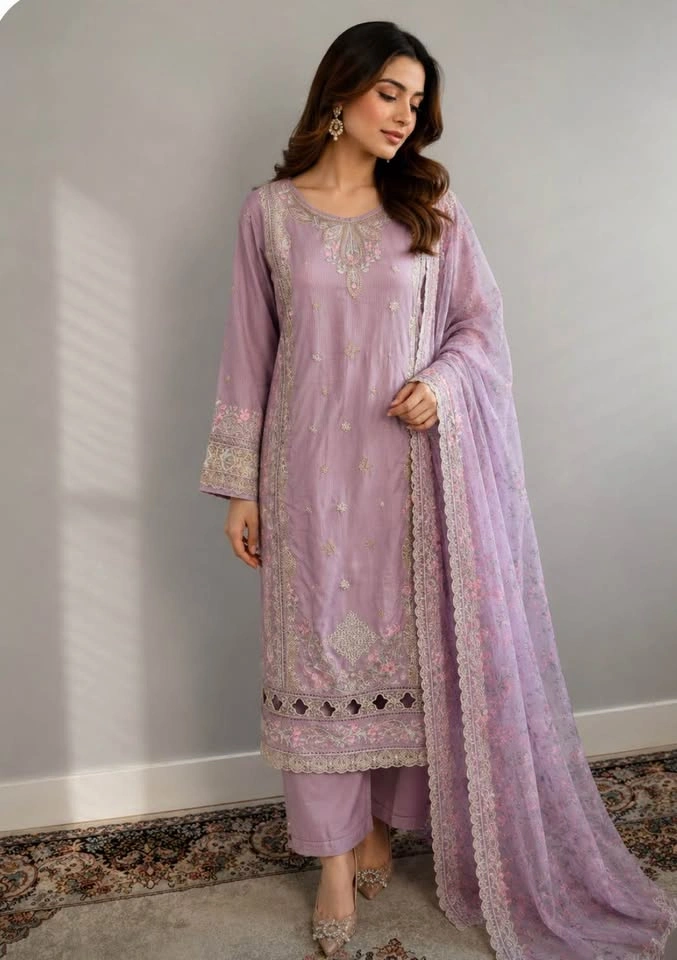 Pakistani EMBROIDERED COTTON Suit-SMALL
