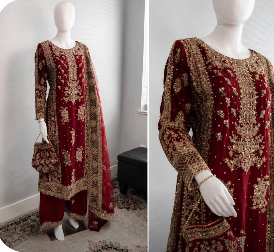 Luxury Pakistani Formal Suit with Dupatta & Potli-Medium Size - photo 2