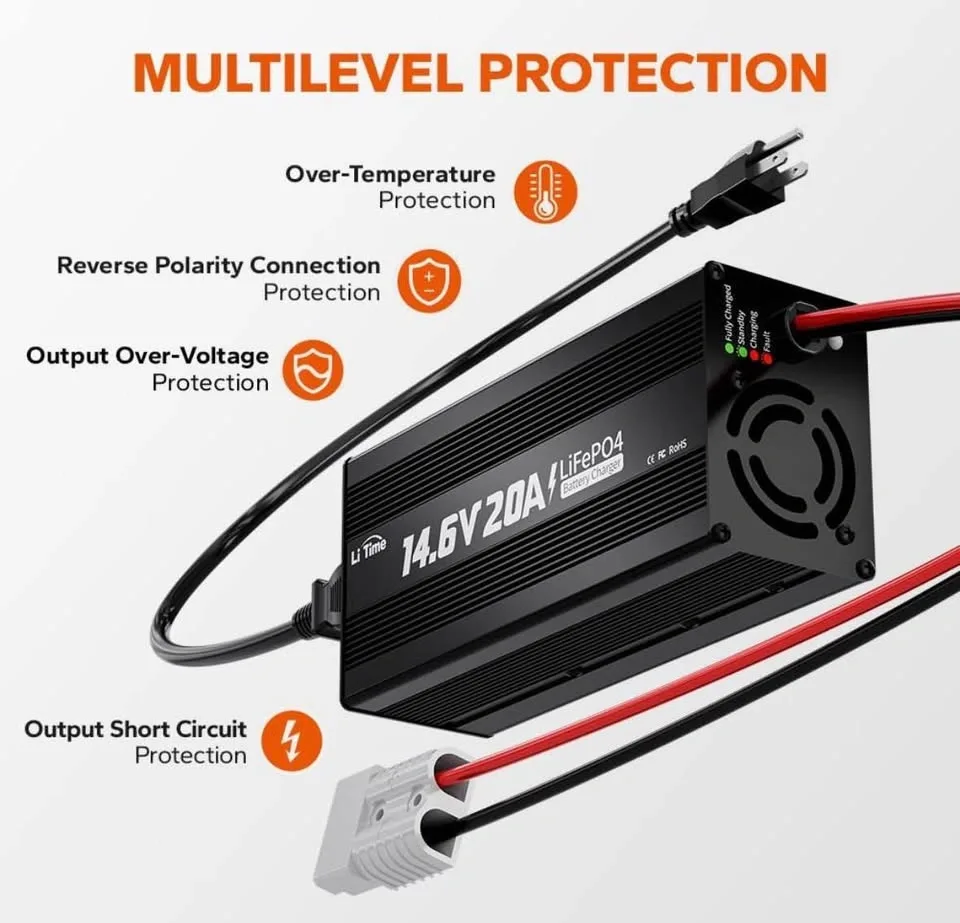Li Time 14.6V 20A LiFePO4 Battery Charger - photo 2