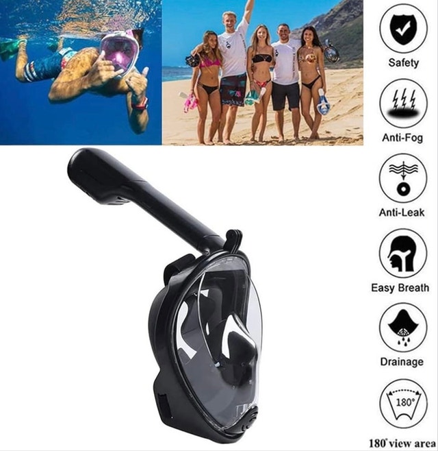 NEW - Full Face Snorkel Mask, Panoramic view (pack of 2) - photo 2
