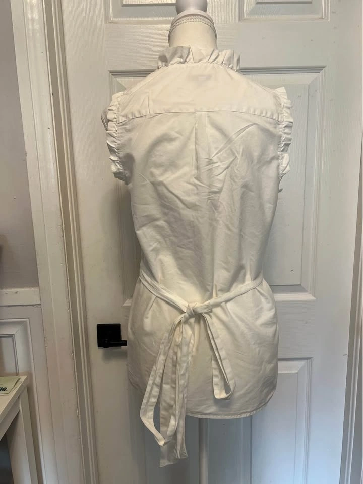 ⚽ Sleeveless white Blouse - photo 2