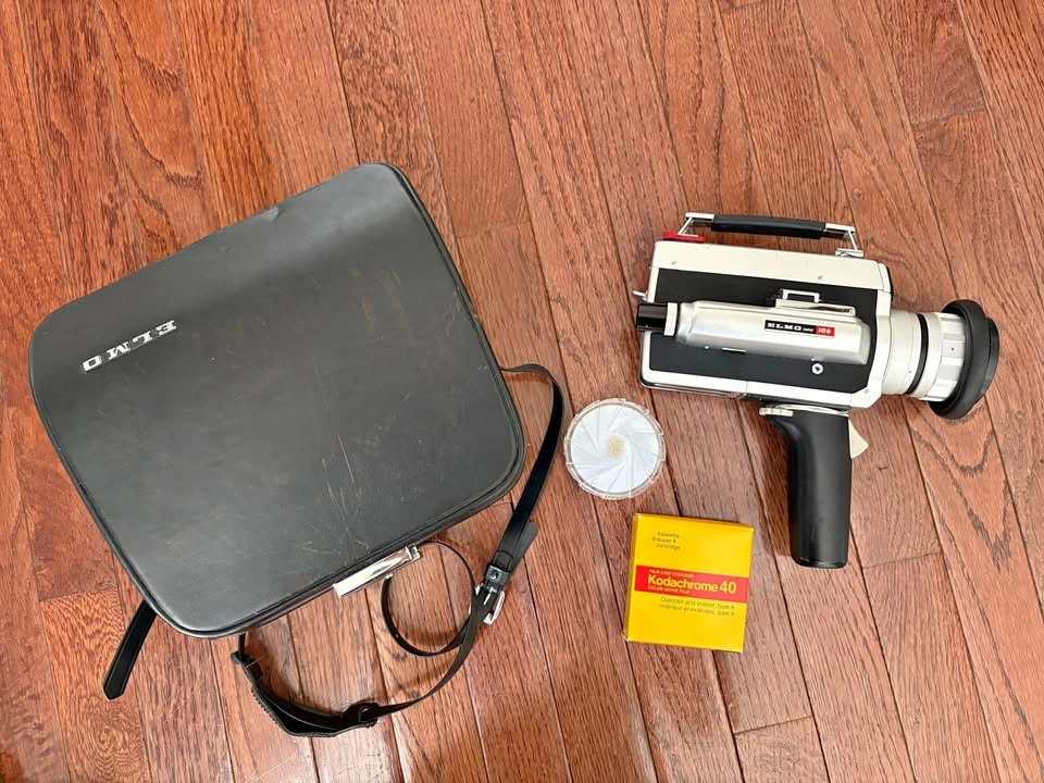 Elmo 106 Super 8 Camera (with case, filter, Kodachrome)
