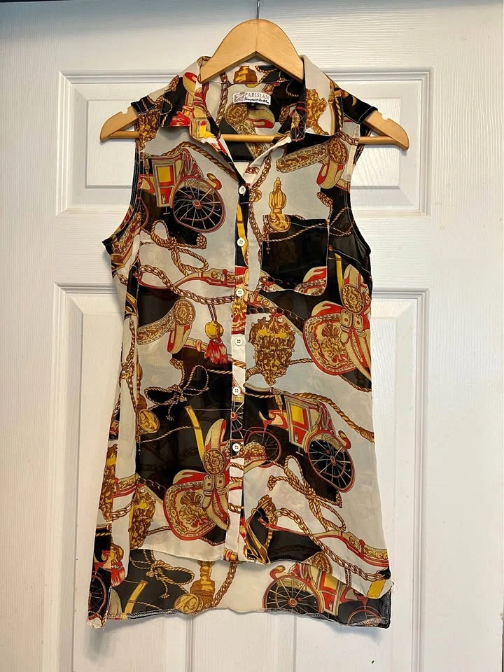 ⚽ Beautiful Pattern sleeveless Blouse