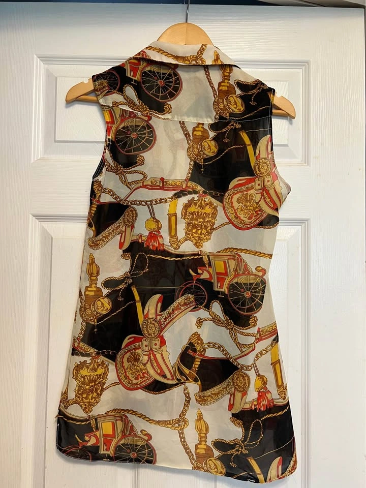 ⚽ Beautiful Pattern sleeveless Blouse - photo 2