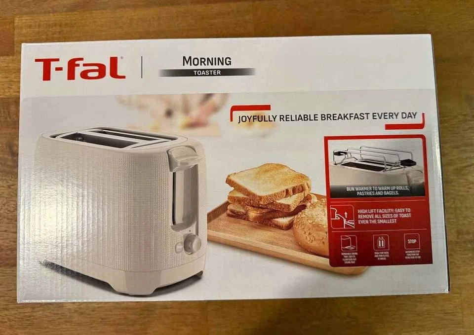 Brand New T-FAL Morning 2-Slice Toaster, 7 Toasting Levels
