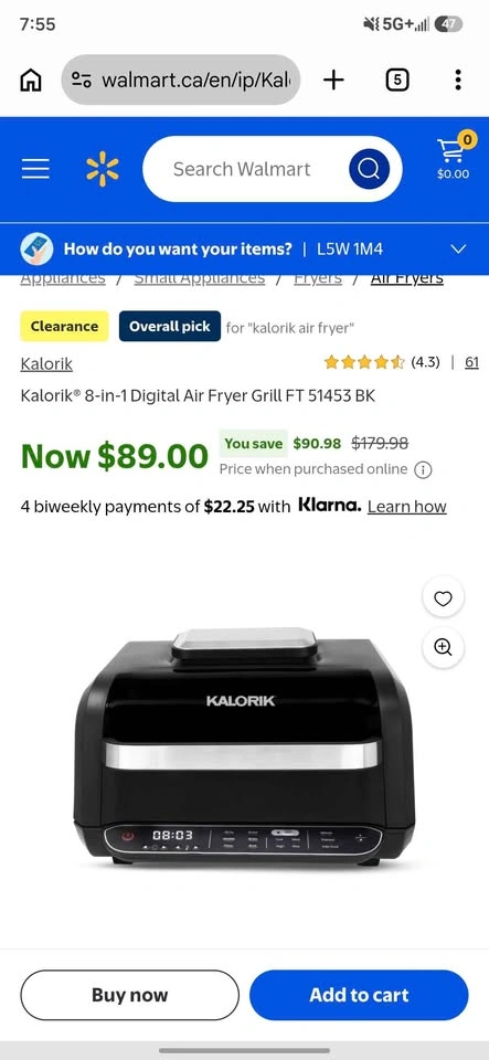 Brand New Kalorik 8-in-1 Air Fryer & Grill - photo 2