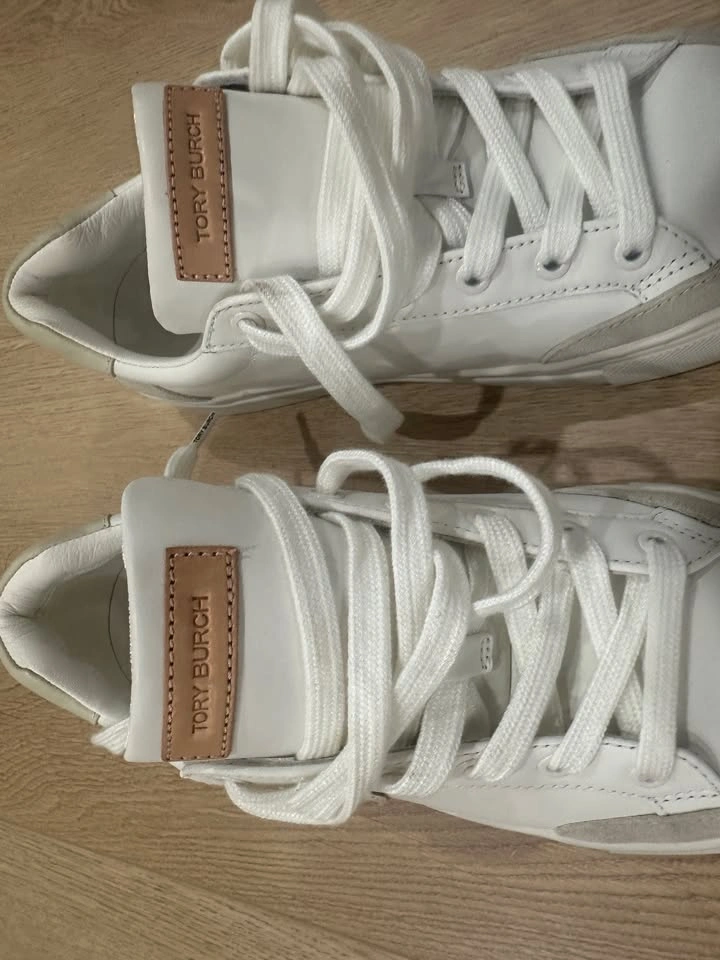Authentic Tory Burch Howell Court Sneakers – White Leather – Siz - photo 2