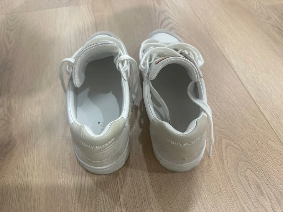Authentic Tory Burch Howell Court Sneakers – White Leather – Siz - photo 4