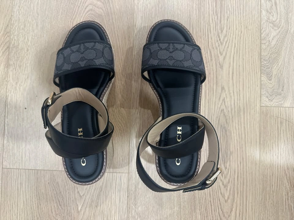 Authentic Coach Espadrille Wedge Sandals – Black – Size 9 - photo 2