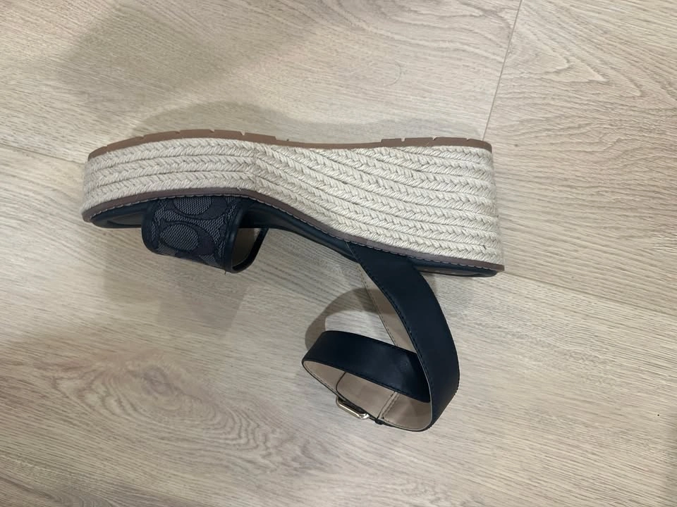 Authentic Coach Espadrille Wedge Sandals – Black – Size 9 - photo 4