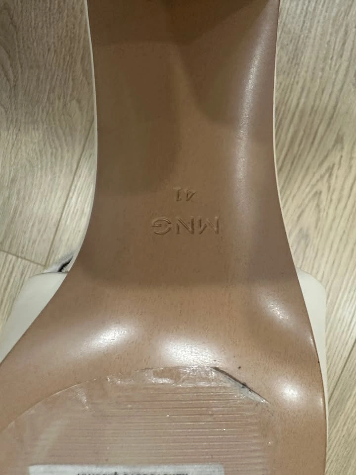 MNG Beige Mule Block Heel Sandals – New – Size 41 EU / Size 9 - photo 3
