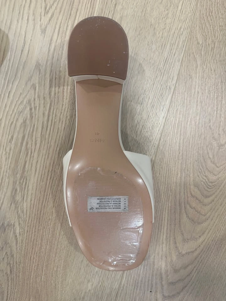 MNG Beige Mule Block Heel Sandals – New – Size 41 EU / Size 9 - photo 4