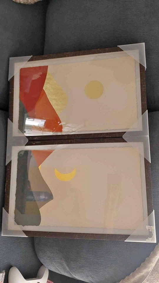 HomeSense Set of 2 Framed Abstract Landscape Art