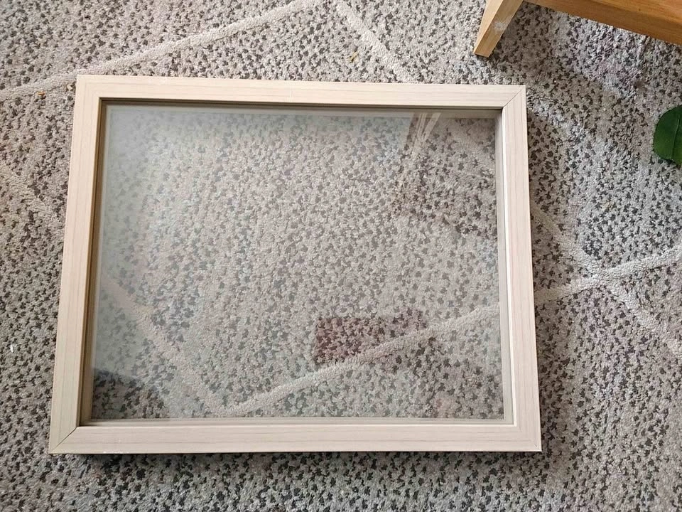 2 Wooden Frames with 2 faced glass for display