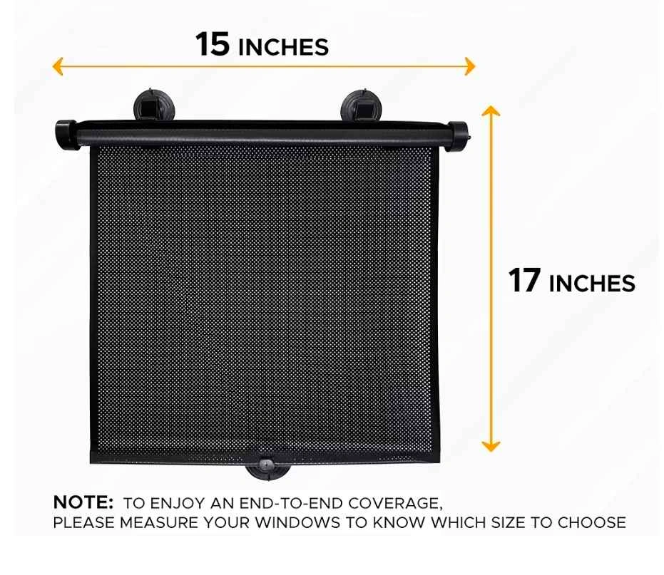 Retractable Car Window Sun Shade (2-Pack) – 15” x 17” - photo 2
