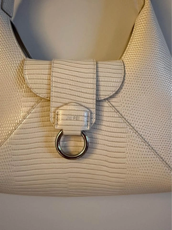 Cream White Alligator Shoulder Bag - photo 2