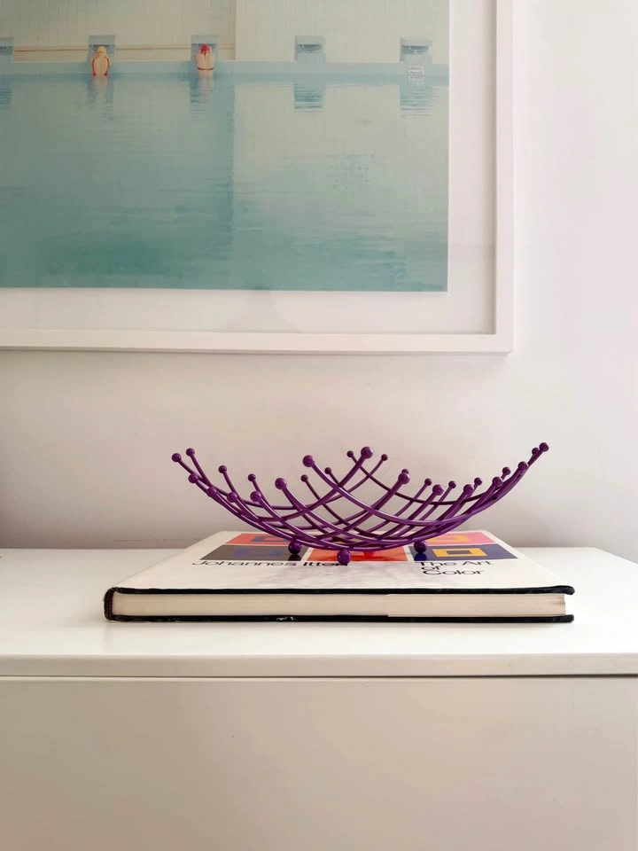 Vintage IKEA Purple Metal Grid Fruit Bowl Basket - photo 3