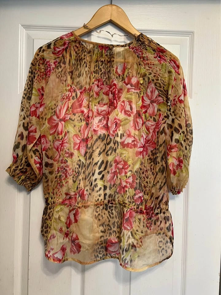 ⚽ Pink/ Yellow Floral Blouse - photo 3