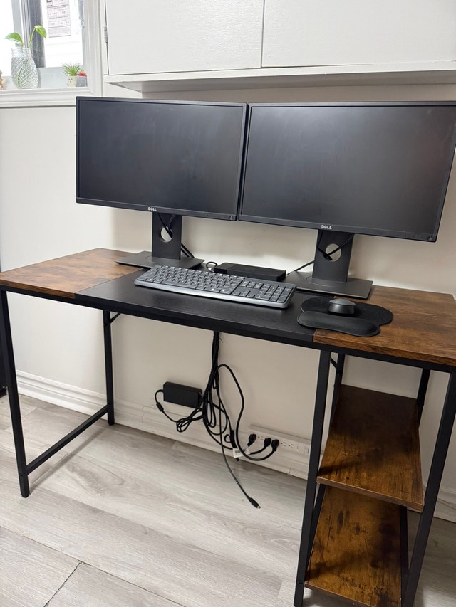 Office Desk – Excellent Condition, Black & Wood Finish - photo 2