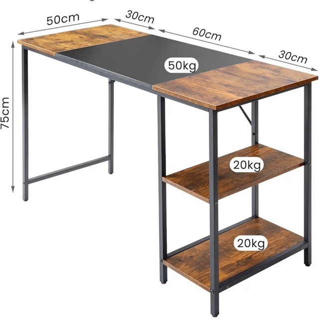 Office Desk – Excellent Condition, Black & Wood Finish - photo 3