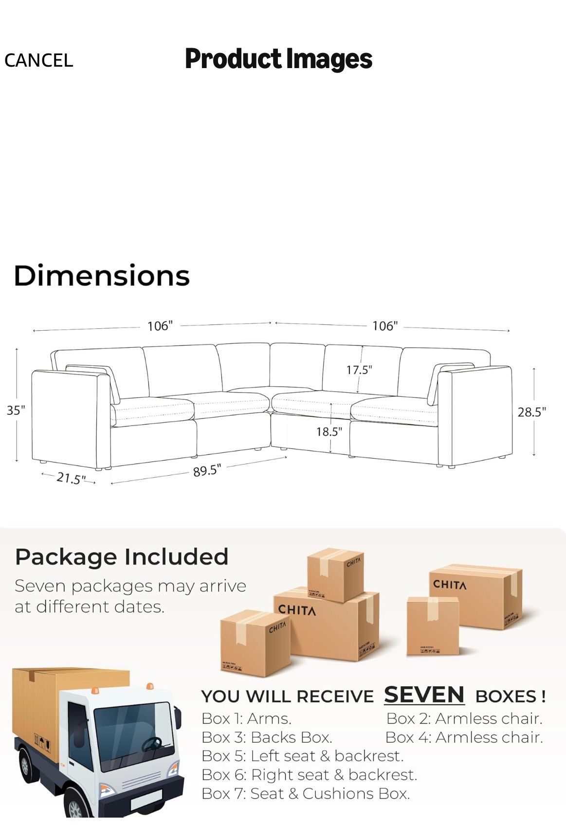CHITA Oversized Corner Modular Sectional - Linen - photo 5