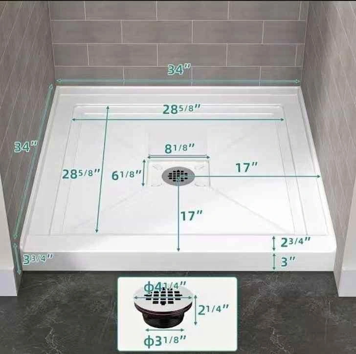 BestGo 34x34 Alcove Shower Pan