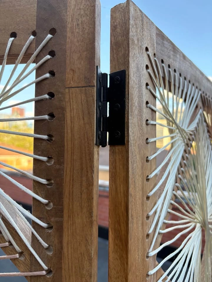 Mid-Century Modern Style String Geometric Art Room Divider - photo 2